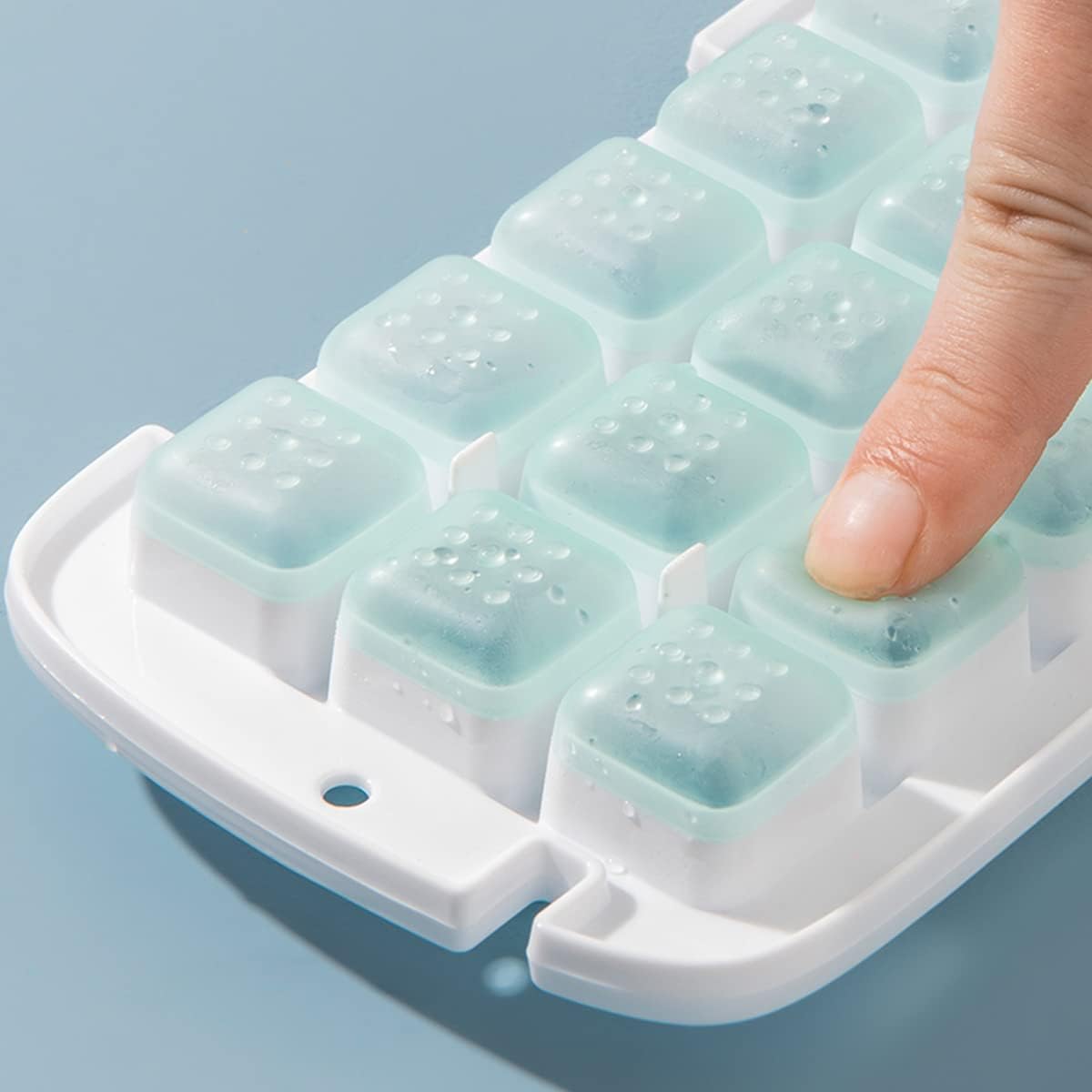 Máquina para hacer cubitos de hielo 2 en 1 con bandeja y tapa