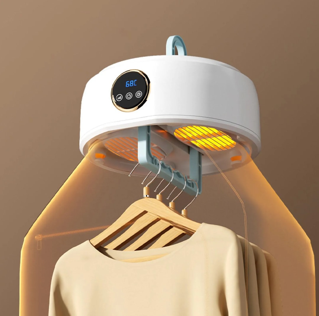 Secador eléctrico portátil con diseño plegable