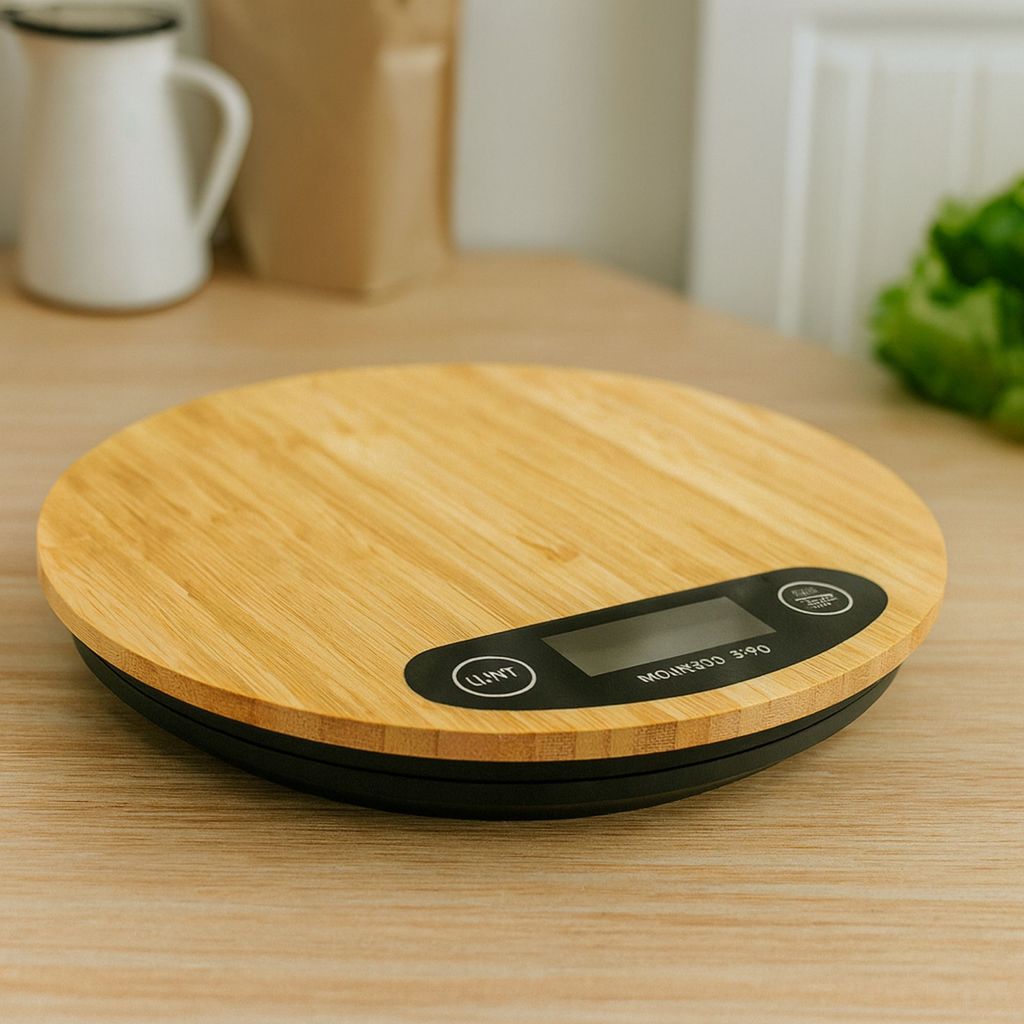 Báscula de cocina digital de bambú