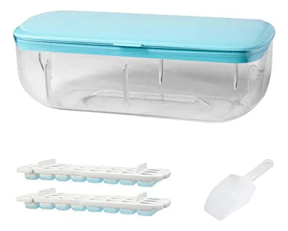 Máquina para hacer cubitos de hielo 2 en 1 con bandeja y tapa