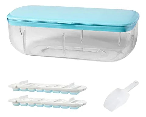 Máquina para hacer cubitos de hielo 2 en 1 con bandeja y tapa