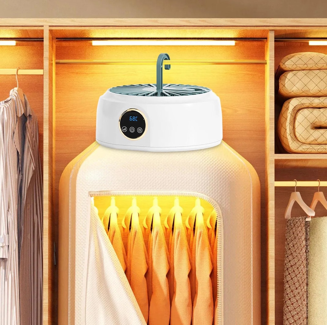 Secador eléctrico portátil con diseño plegable